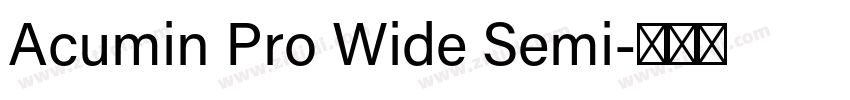 Acumin Pro Wide Semi字体转换